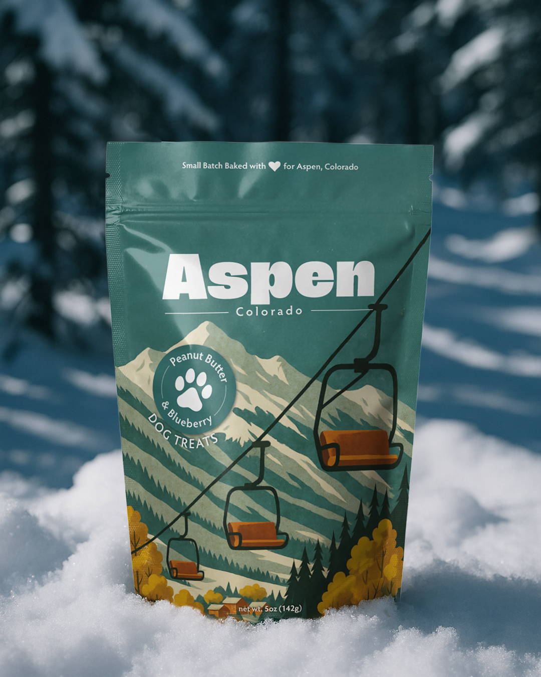 Aspen, CO Winter Souvenir Dog Treats - 5oz