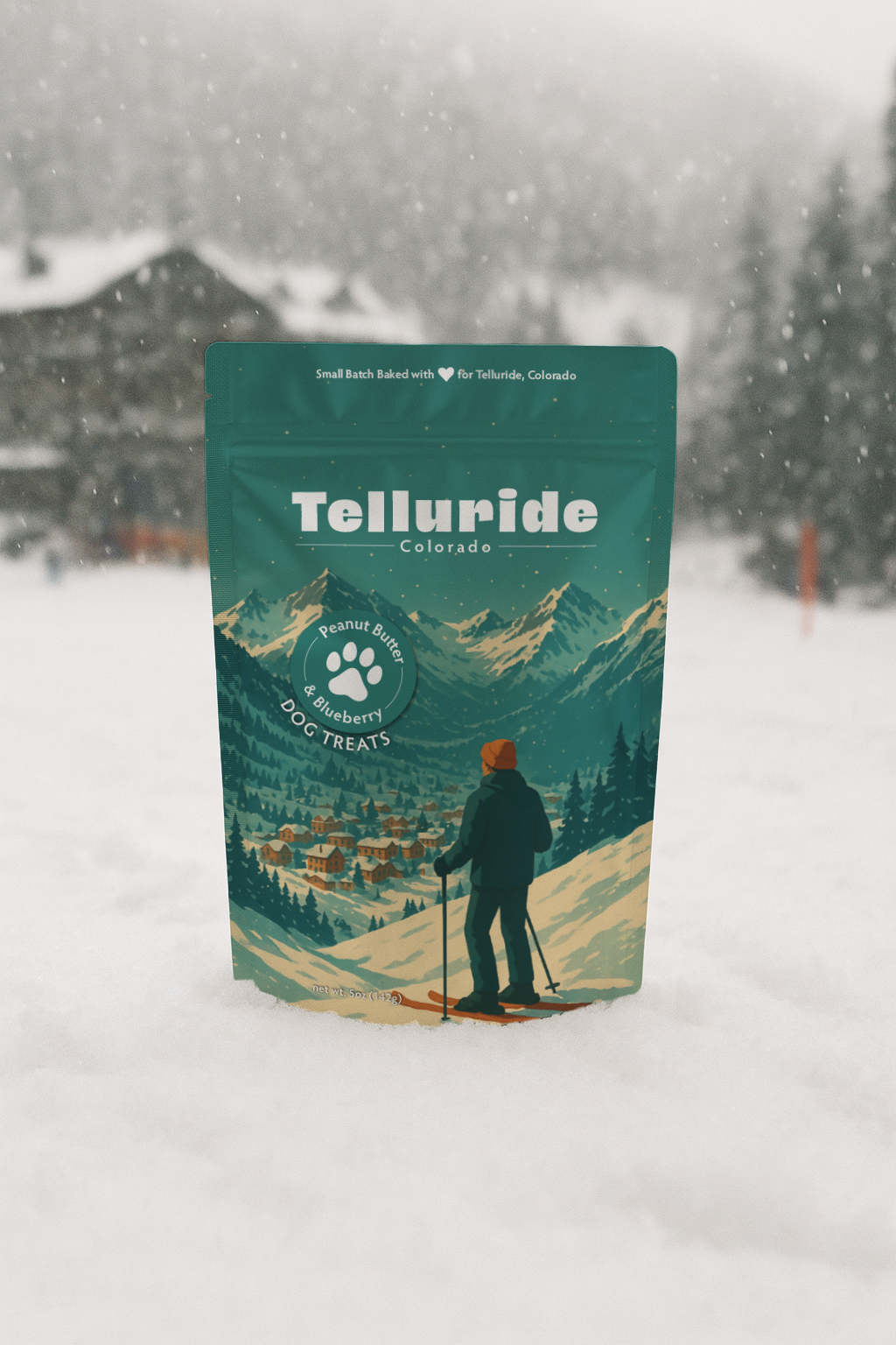 Telluride, CO Winter Souvenir Dog Treats - 5oz